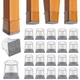 BUMACO Chair Leg Floor Protectors Square Chair Leg Protectors for Hardwood Fl...