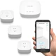 Starter Home Kit Hub Water Leak Sensor 4 3 Pack 105dB YoLink Smart Audio Alarm