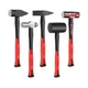 MAXPOWER 5-Piece Hammer Set - 3LB Sledge & Cross Peen, 500g Chipping, 32oz Ba...