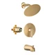 Tub Shower Faucet Brushed Gold Single Handle 8 Inch Rainfall H3706BG HoliSpa