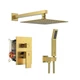 SR SUN RISE Shower Faucets Sets Complete Brushed Gold Square Rain Shower Head...