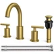 FORIOUS 8 Inch Widespread Brushed Gold Bathroom Faucet 3 Hole, 2 Handle Gold ...