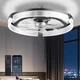 Ceiling Fan 20 Light Modern Low Profile DC Motor 6 Speed App AIKVSXER Led Quiet