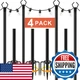 Ailbton 10Ft String Light Poles 4 Packlight Poles For Outside Lightsoutdoor