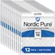 20x25x1 (Actual: 19_1/2x24_1/2) Nordic Pure Ultra MERV 16 Air Filters 12 Pack