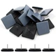 16pcs 38mm Nail on Furniture Sliders 1-1 Suiwotin Square Teflon Chair Feet Floor