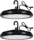 hykolity 2 Pack LED High Bay Light 200W, 5000K UFO Black 