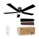 TCL 52" Black Ceiling Fan with Light and Remote, Modern LED 3-Color, 3CCT, Qu...