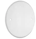 TayMac LPB3400 Flat Round Blank Plate Metallic 5 4-Inch. Box Mount, White Finish