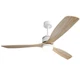 Ceiling Fan 60 inch LED Remote Control White Wood Blades DC Motor Sofucor Lights