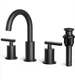 FORIOUS FB-0300B 2 Handle High Arc Widespread Sink Faucet - Black