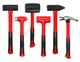 6-Piece Hammer Set, Fiberglass Handle & Mallet Set, With Shock Reduction Grip, M