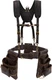 Leather Carpenter Tool Belt with Padded Suspenders & Dual Hammer Holsters