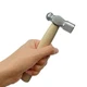 Zalaxt Mini Wooden Handle Round Head Hand Hammer, Reinforced Ball Silver 